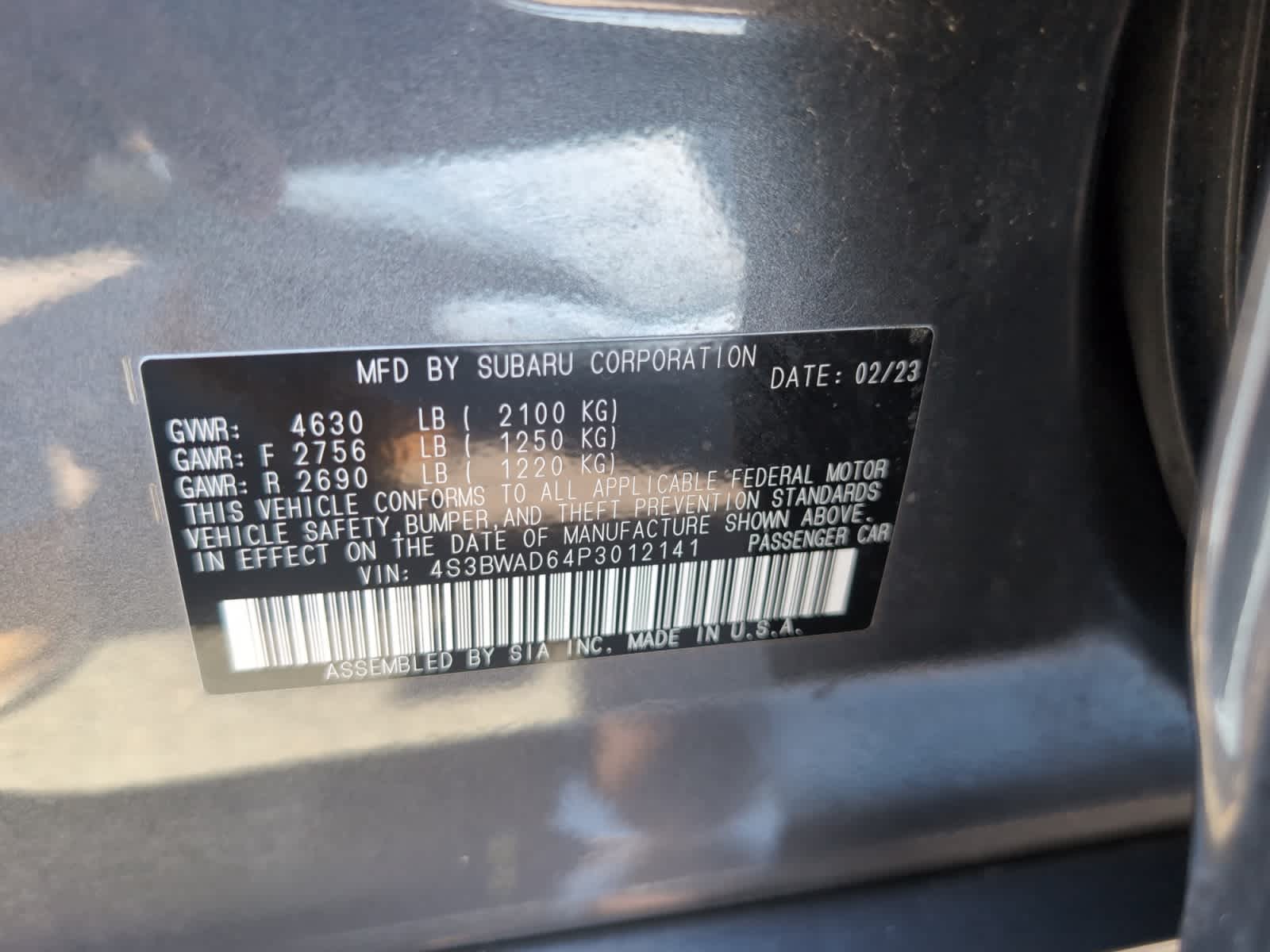 used 2023 Subaru Legacy car, priced at $25,274