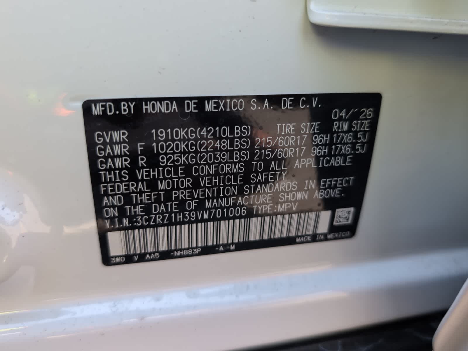 new 2027 Honda HR-V car, priced at $28,505