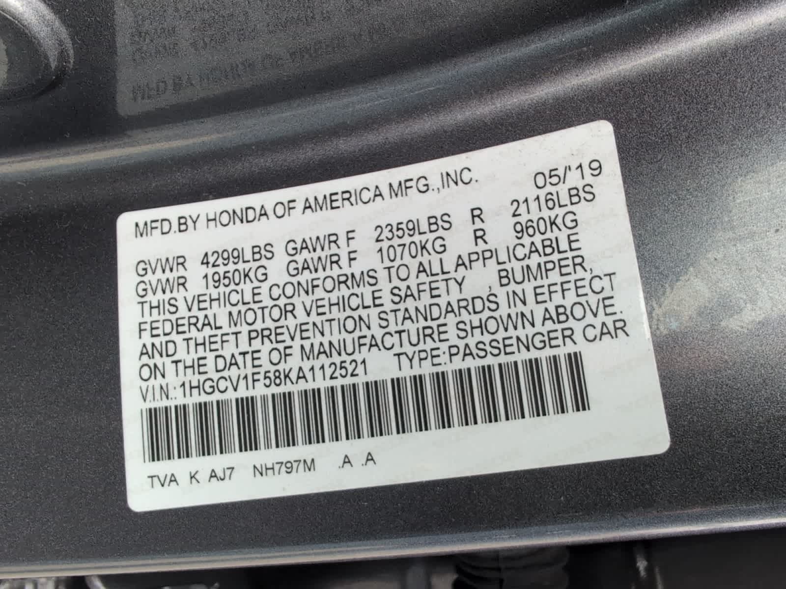 used 2019 Honda Accord car, priced at $18,380