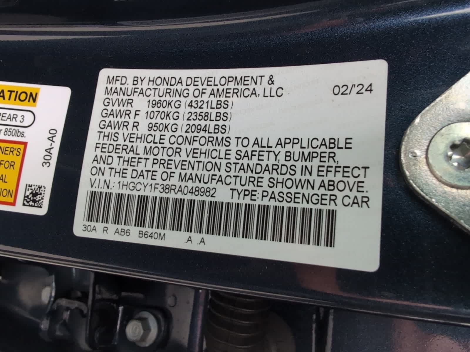 used 2024 Honda Accord car, priced at $25,248