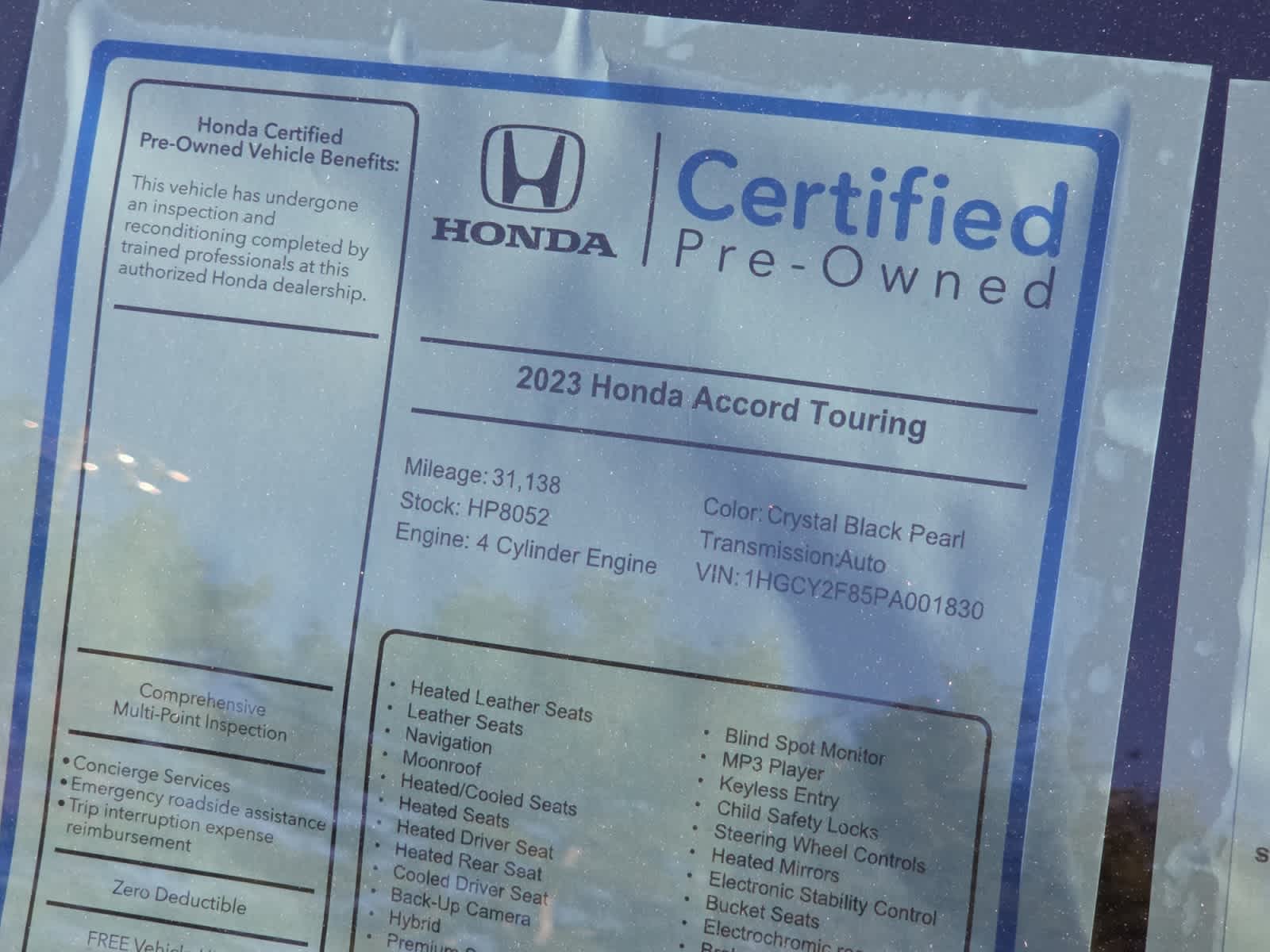 used 2023 Honda Accord Hybrid car, priced at $29,998