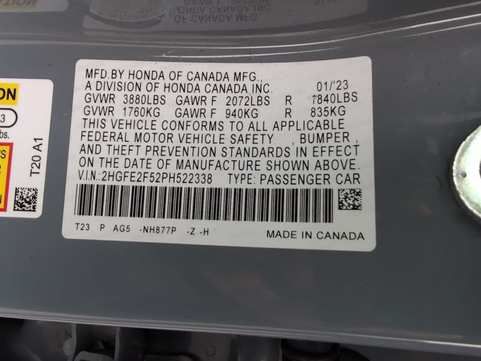 used 2023 Honda Civic car, priced at $22,998