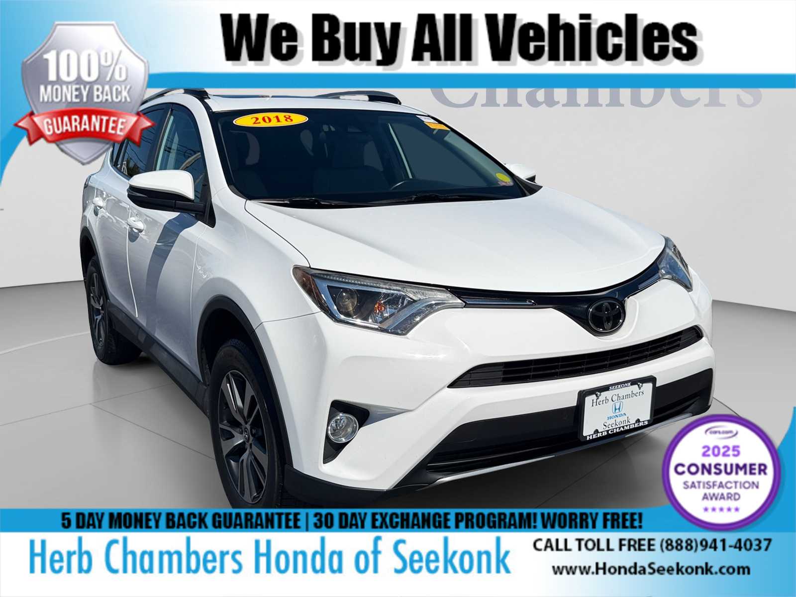 Super White 2018 Toyota RAV4 SUV / Crossover All-Wheel Drive Automatic