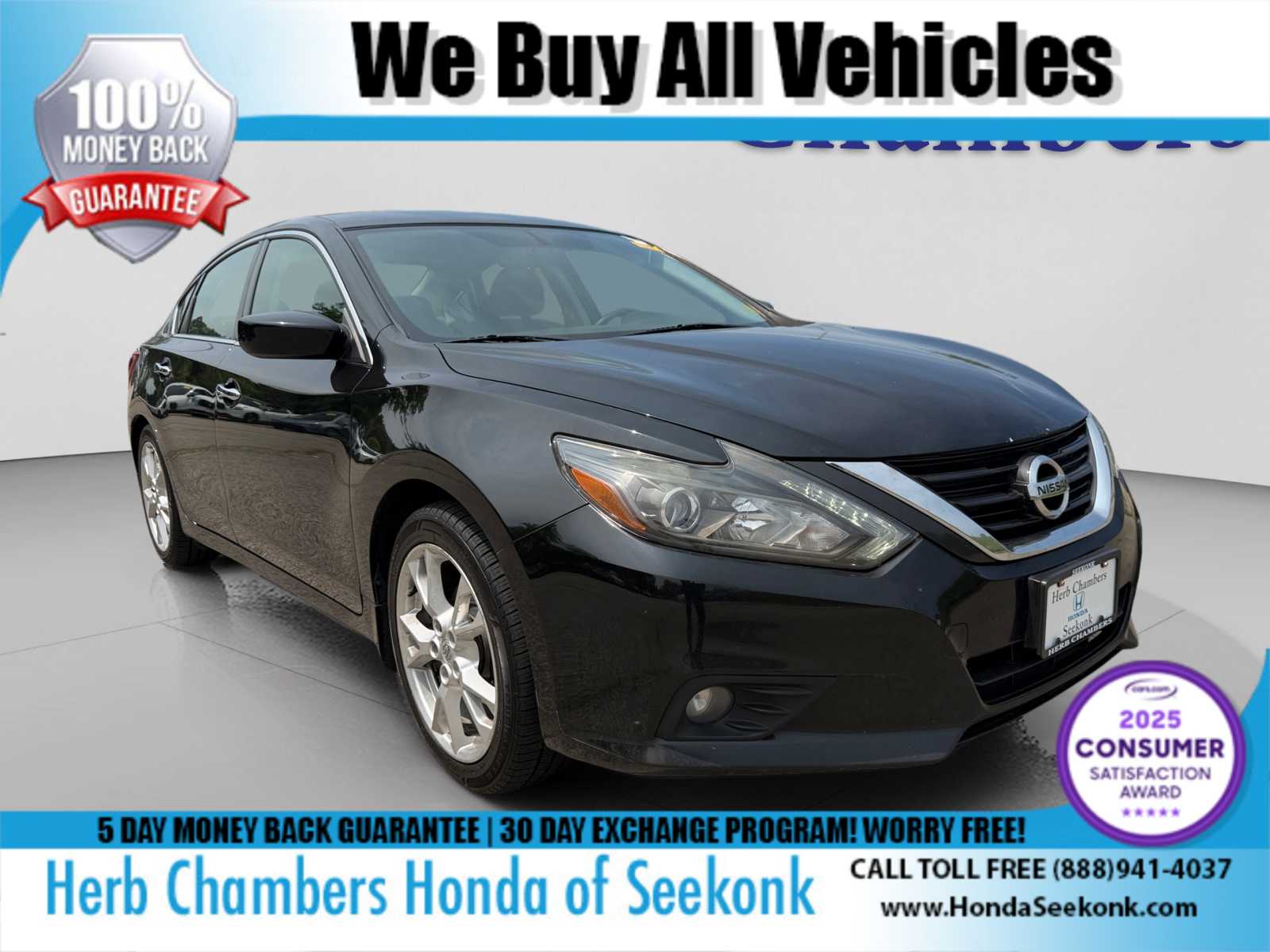 Super Black 2017 Nissan Altima Sedan Front-Wheel Drive Continuously Variable Transmission