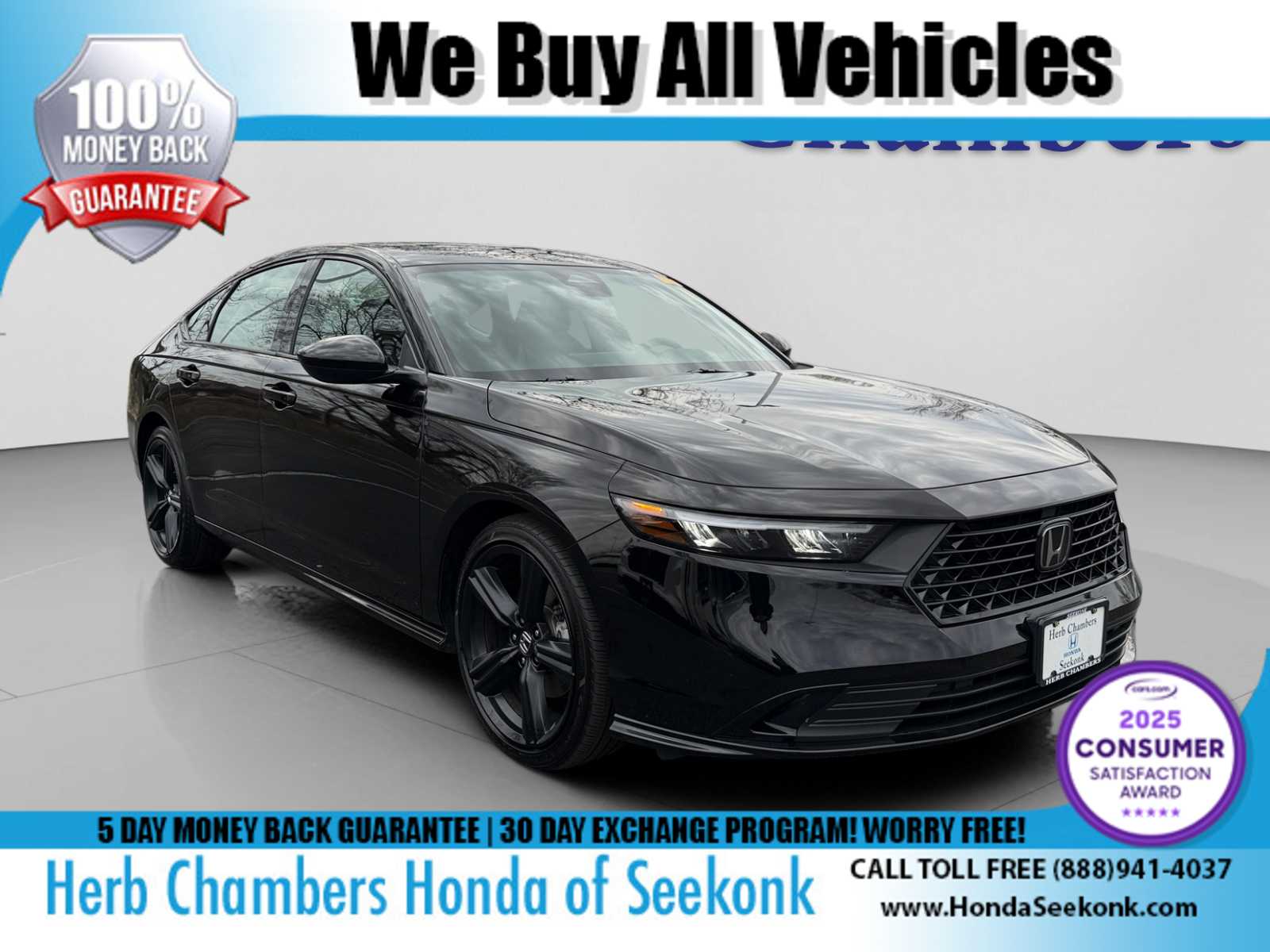 Crystal Black Pearl 2024 Honda Accord Hybrid Sport-L FWD Sedan Front-Wheel Drive Continuously Variable Transmission