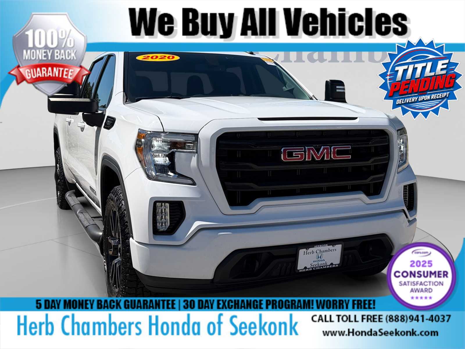 Summit White 2020 GMC Sierra 1500 Pickup Truck Four-Wheel Drive Automatic
