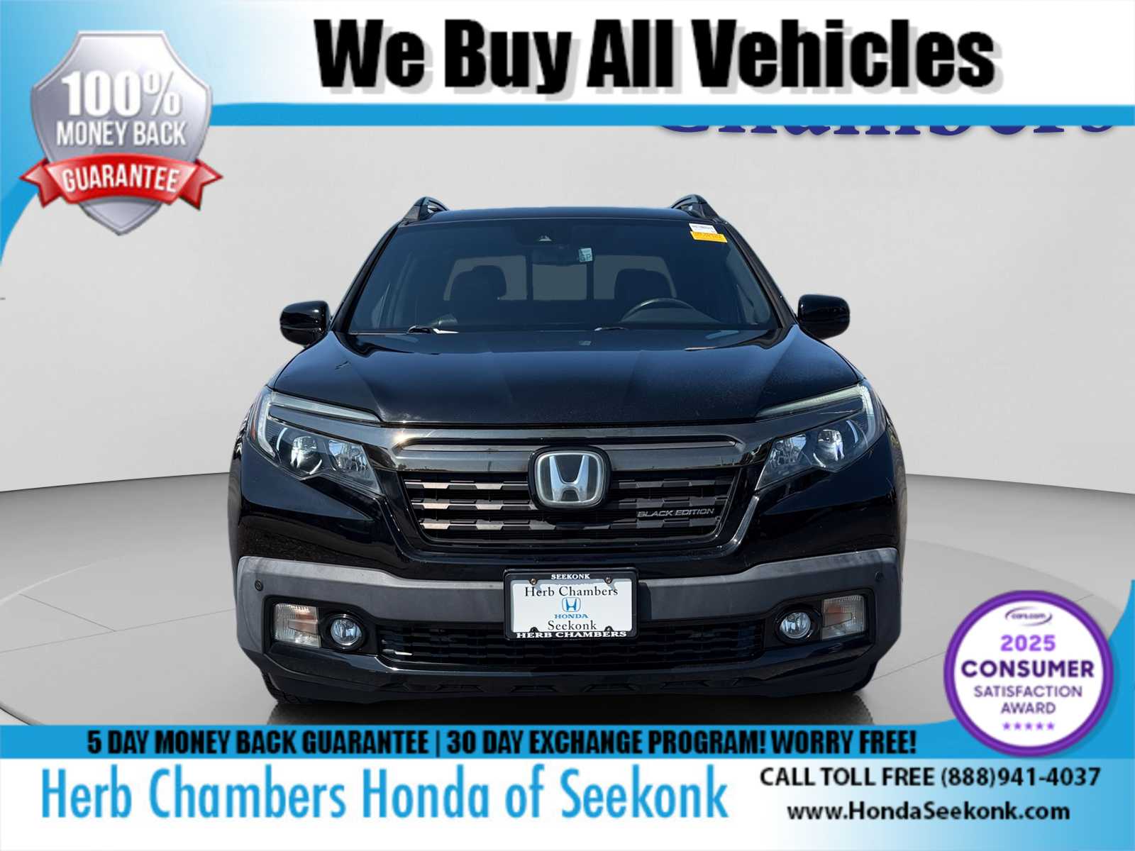 Crystal Black Pearl 2017 Honda Ridgeline Pickup Truck All-Wheel Drive Automatic