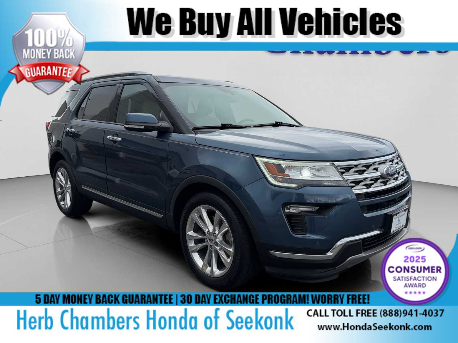Blue 2018 Ford Explorer Limited SUV / Crossover Front-Wheel Drive Automatic