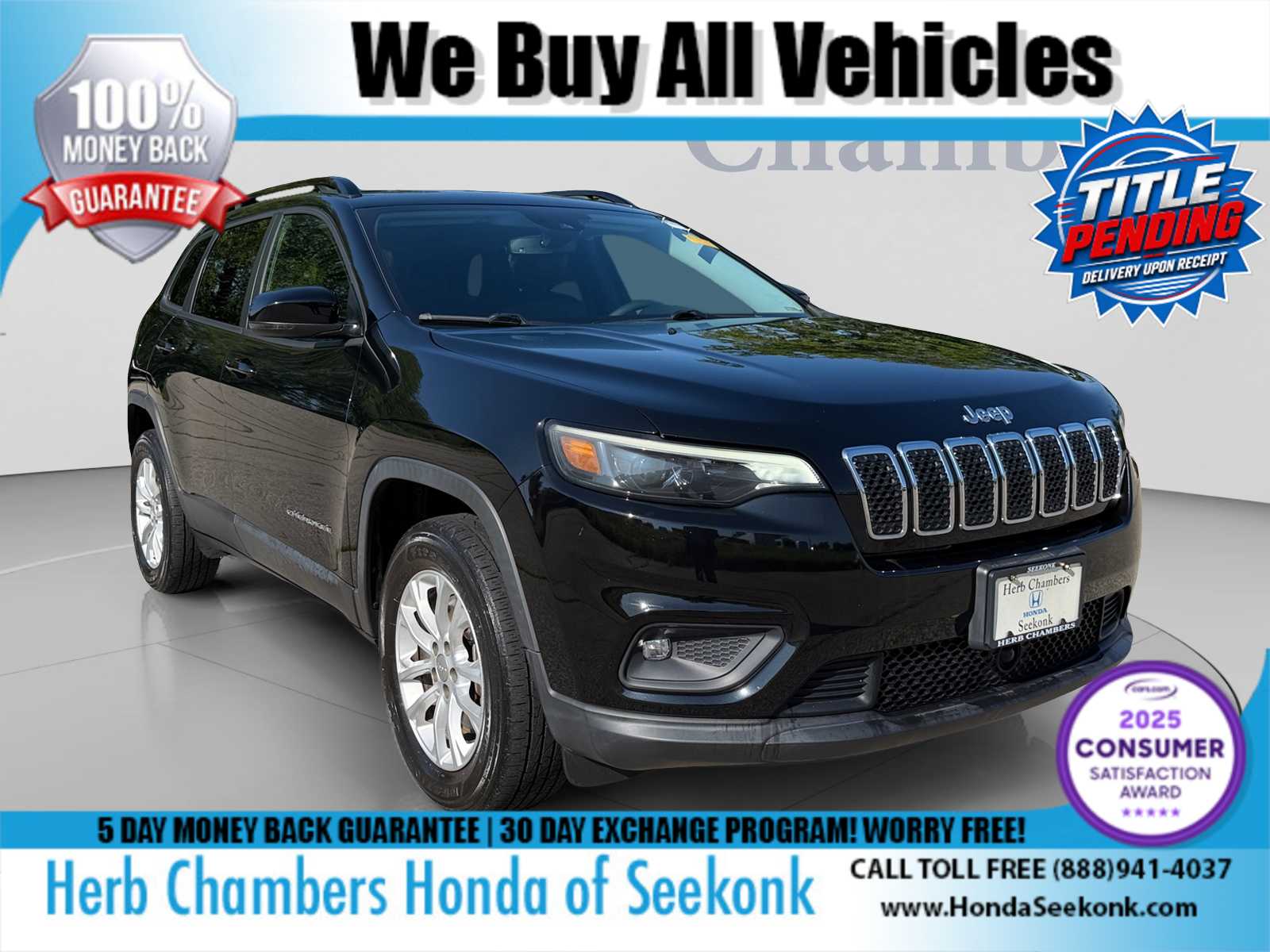 Diamond Black Crystal Pearlcoat 2022 Jeep Cherokee SUV / Crossover Four-Wheel Drive Automatic