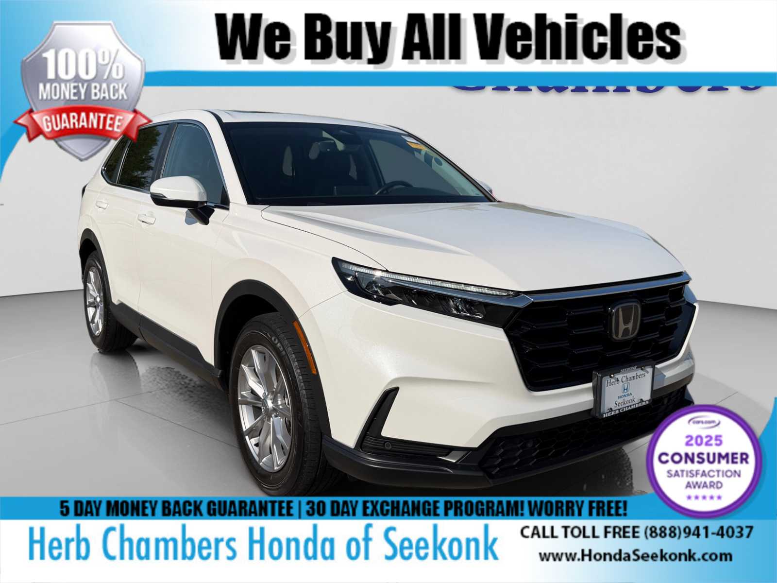 Platinum White Pearl 2025 Honda CR-V SUV / Crossover All-Wheel Drive Continuously Variable Transmission