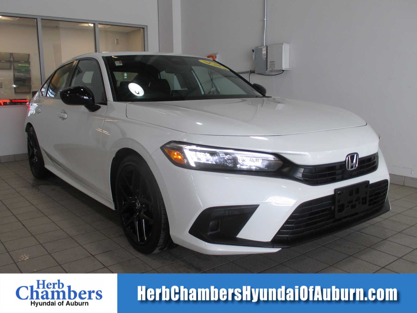 Platinum White Pearl 2024 Honda Civic Sport FWD Sedan Front-Wheel Drive Continuously Variable Transmission