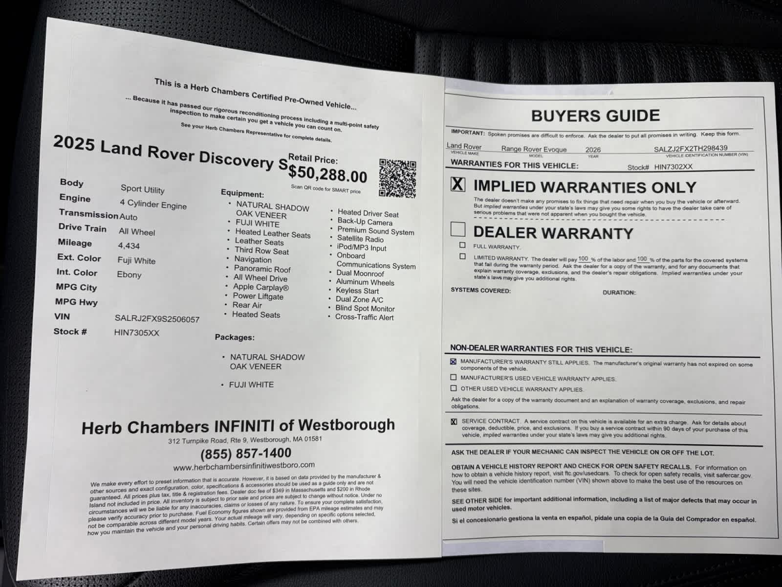 used 2025 Land Rover Discovery car, priced at $43,688