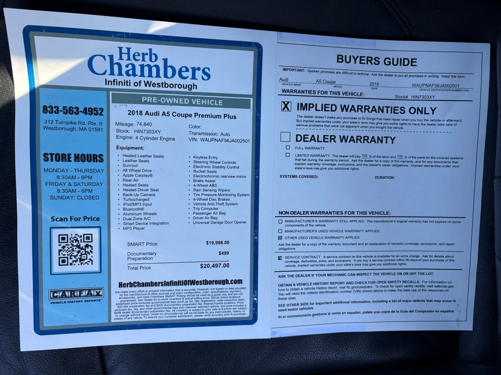 used 2018 Audi A5 car, priced at $17,788