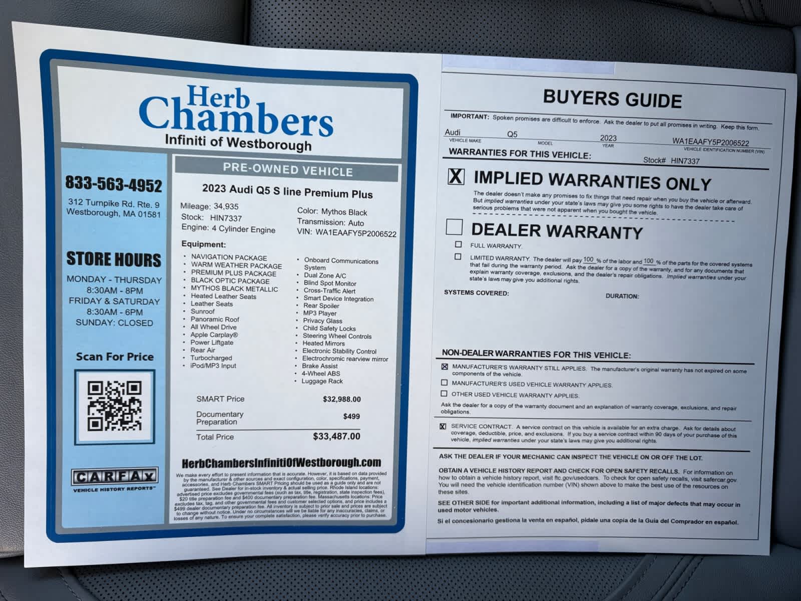 used 2023 Audi Q5 car, priced at $32,988