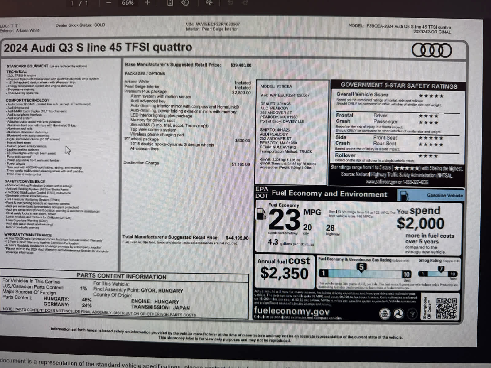 2024 Audi Q3 S Line Premium Plus