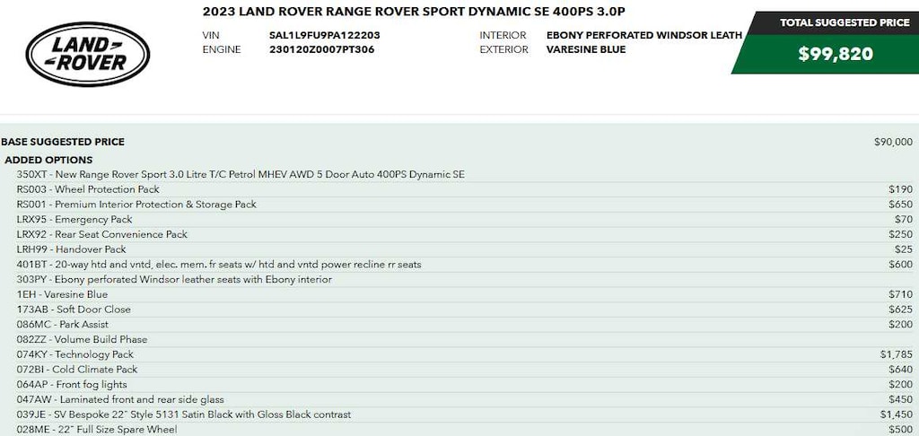 Certified 2023 Land Rover Range Rover Sport SE Dynamic SUV