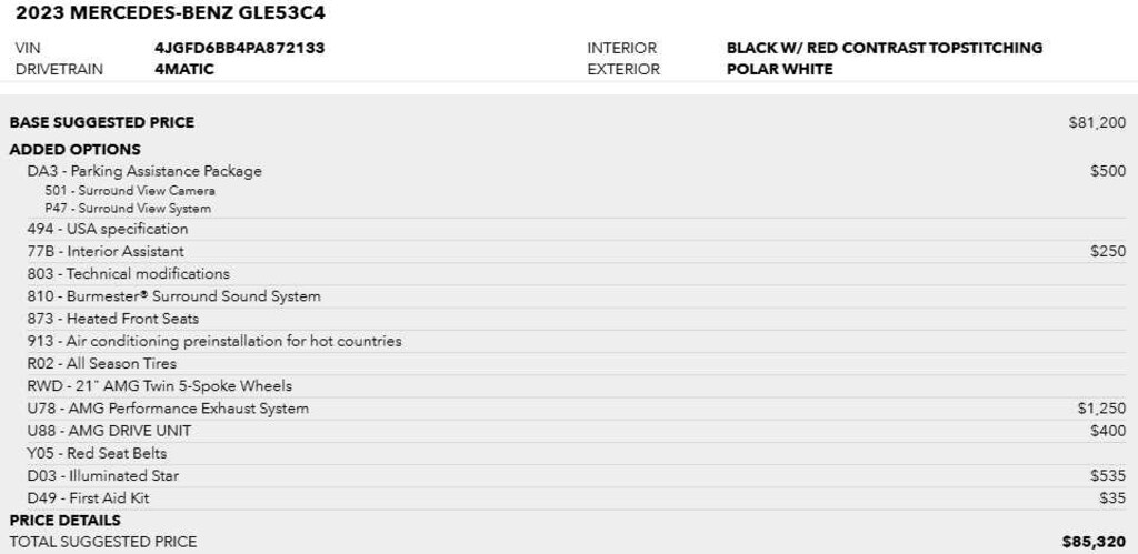 Used 2023 Mercedes-Benz AMG GLE 53 4MATIC Coupe