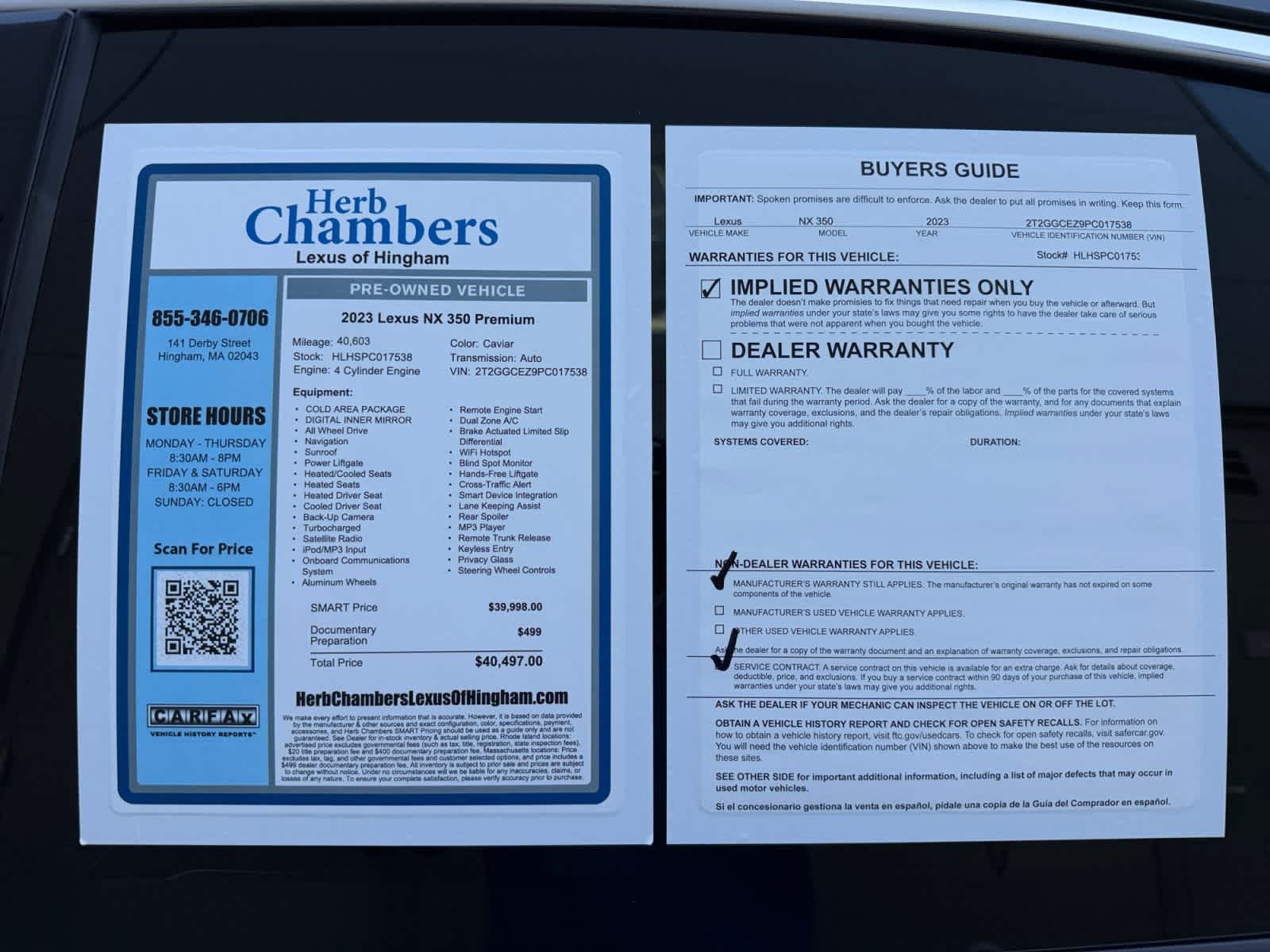 used 2023 Lexus NX 350 car, priced at $38,998