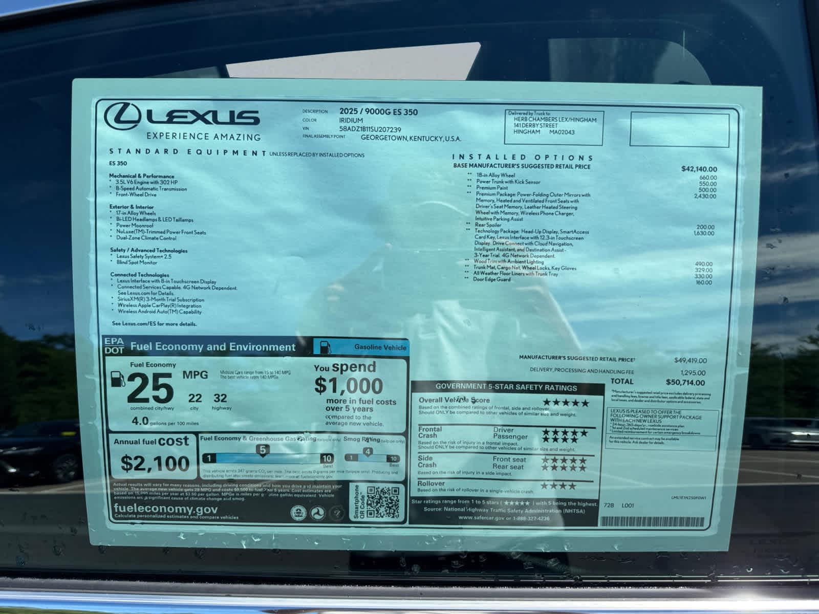 used 2025 Lexus ES 350 car, priced at $45,998