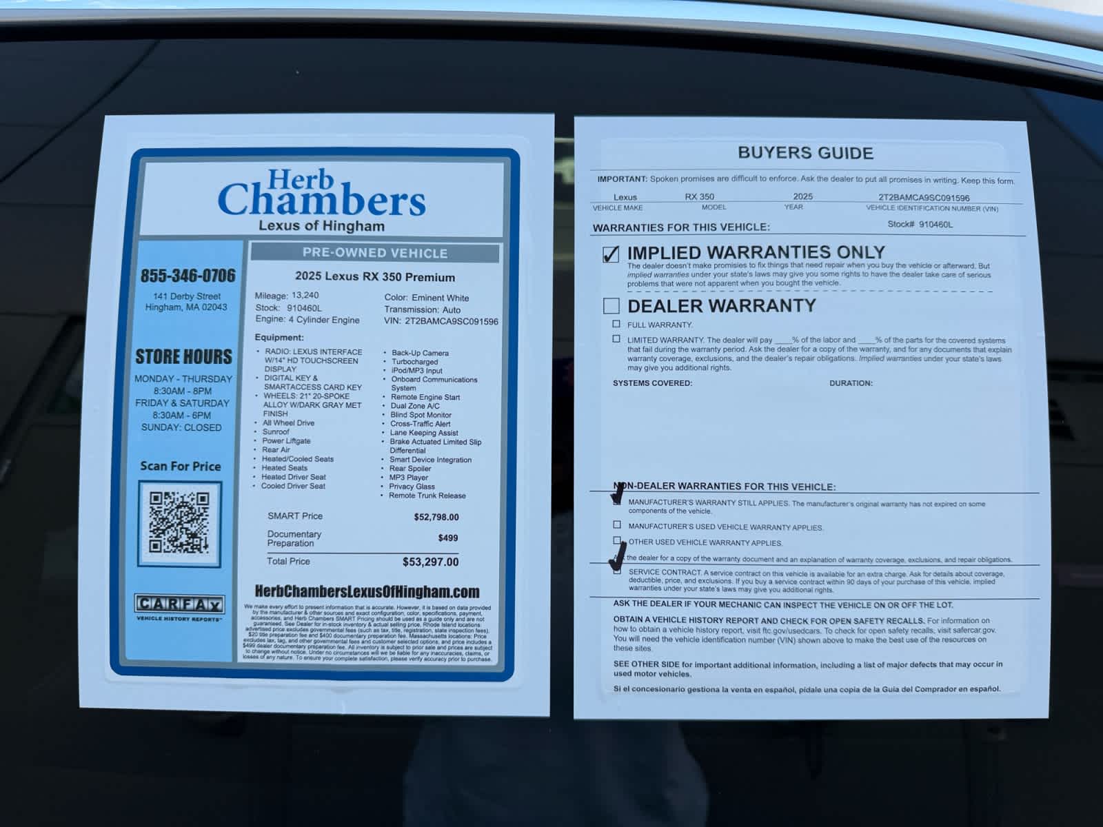 used 2025 Lexus RX 350 car, priced at $52,998