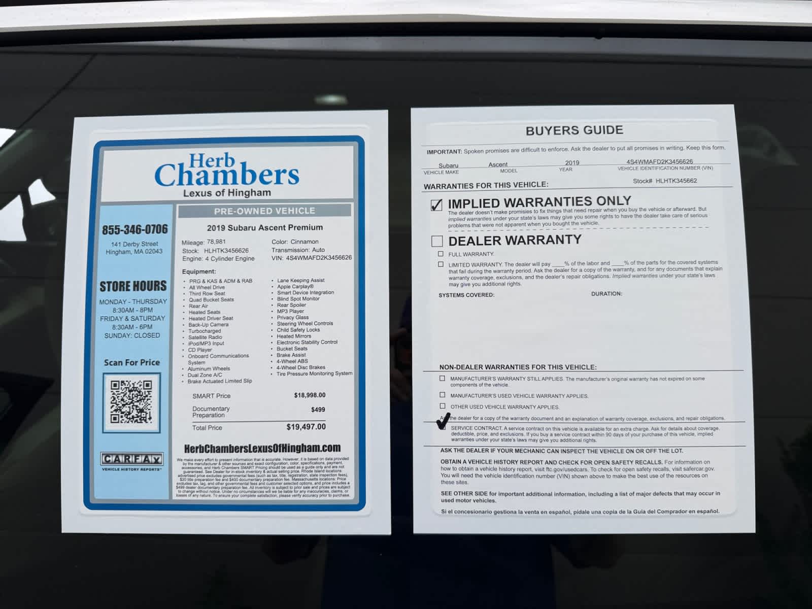 used 2019 Subaru Ascent car, priced at $18,698