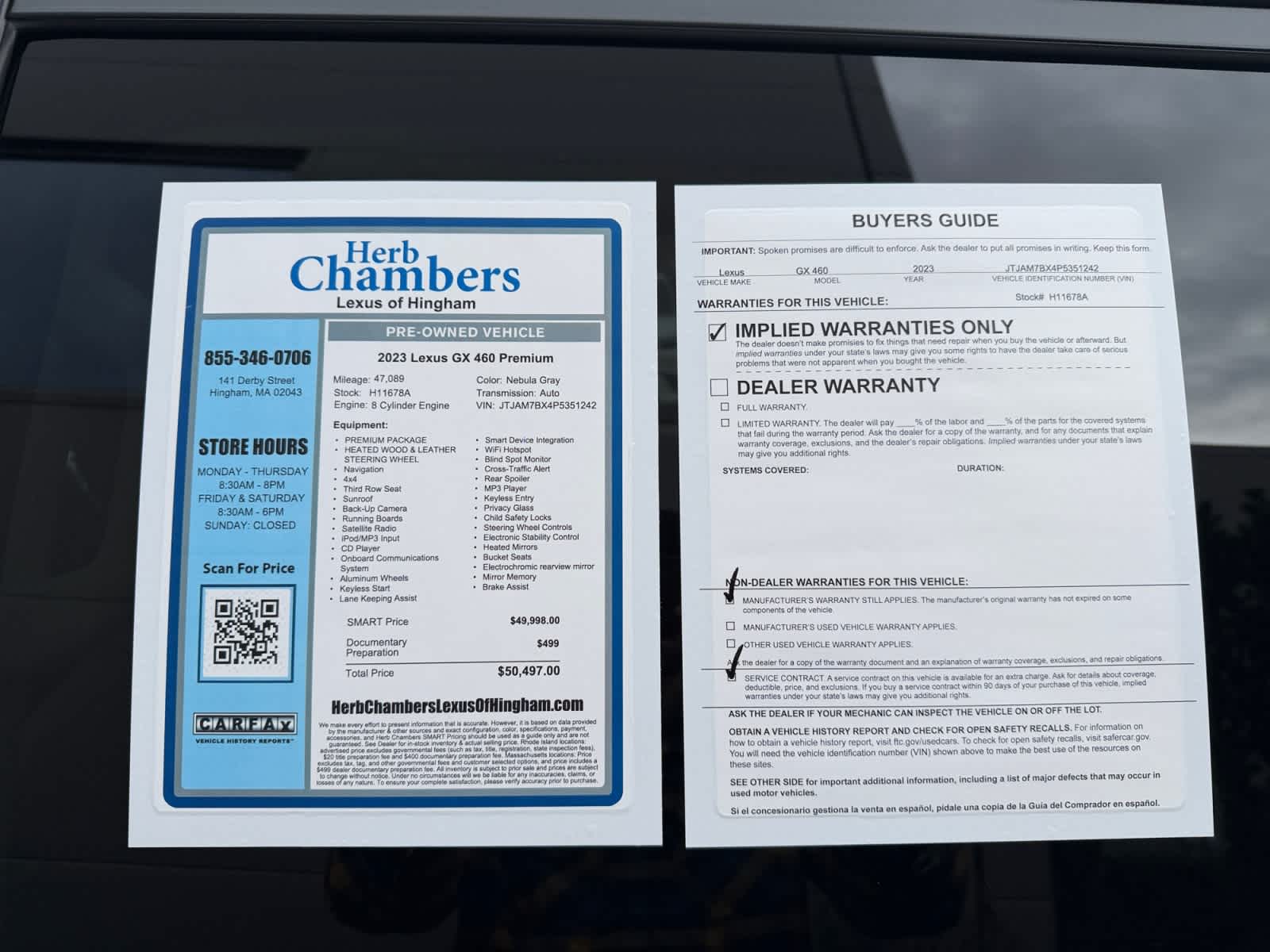 used 2023 Lexus GX 460 car, priced at $49,998