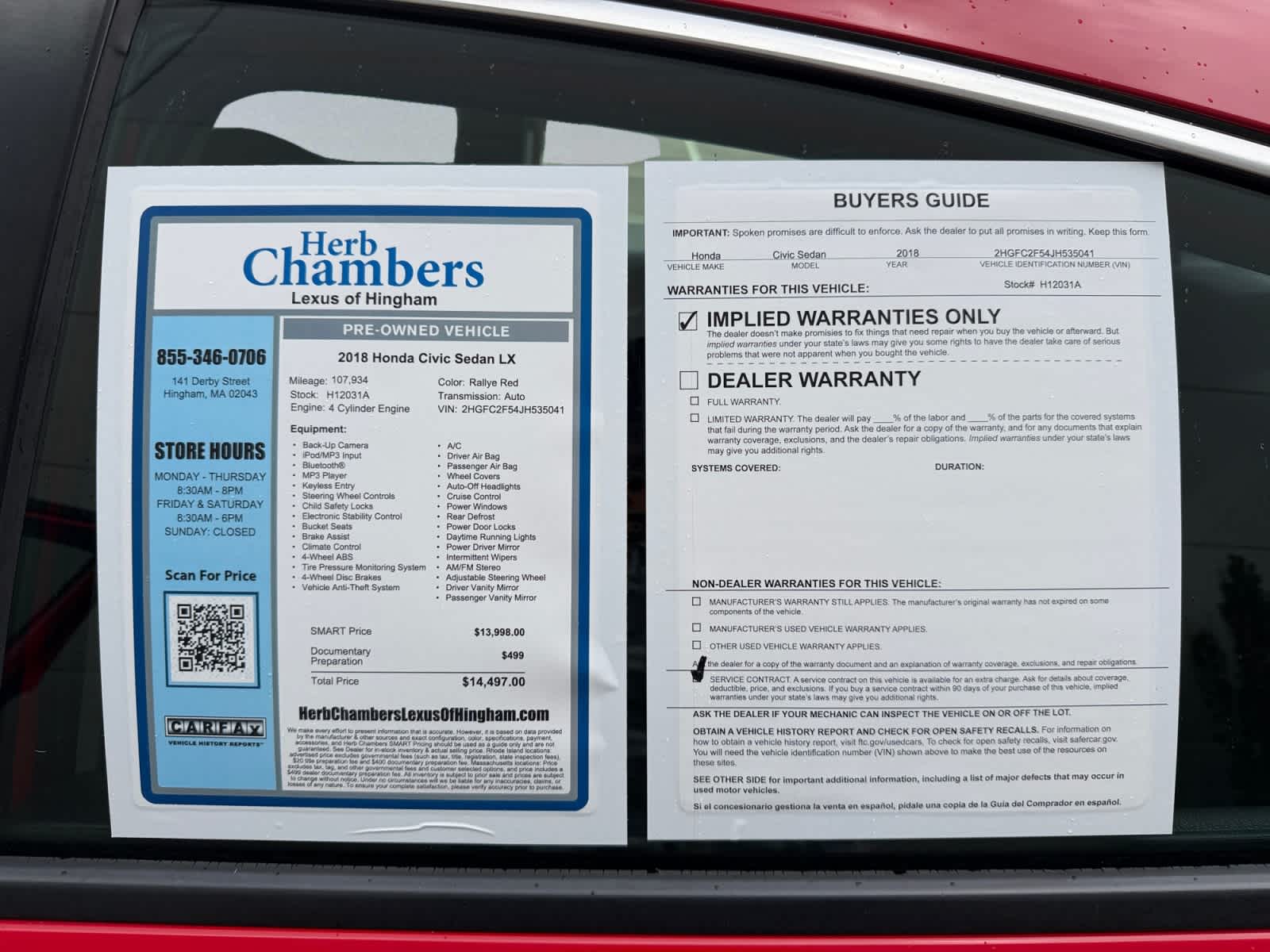 used 2018 Honda Civic Sedan car, priced at $13,498