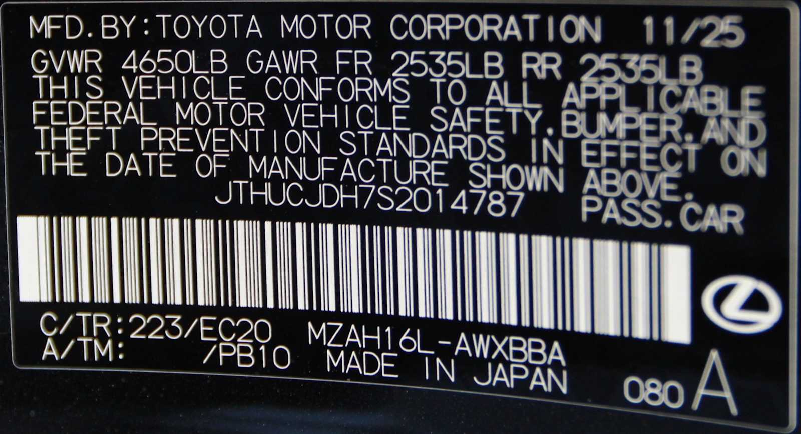 new 2025 Lexus UX 300h car, priced at $45,684