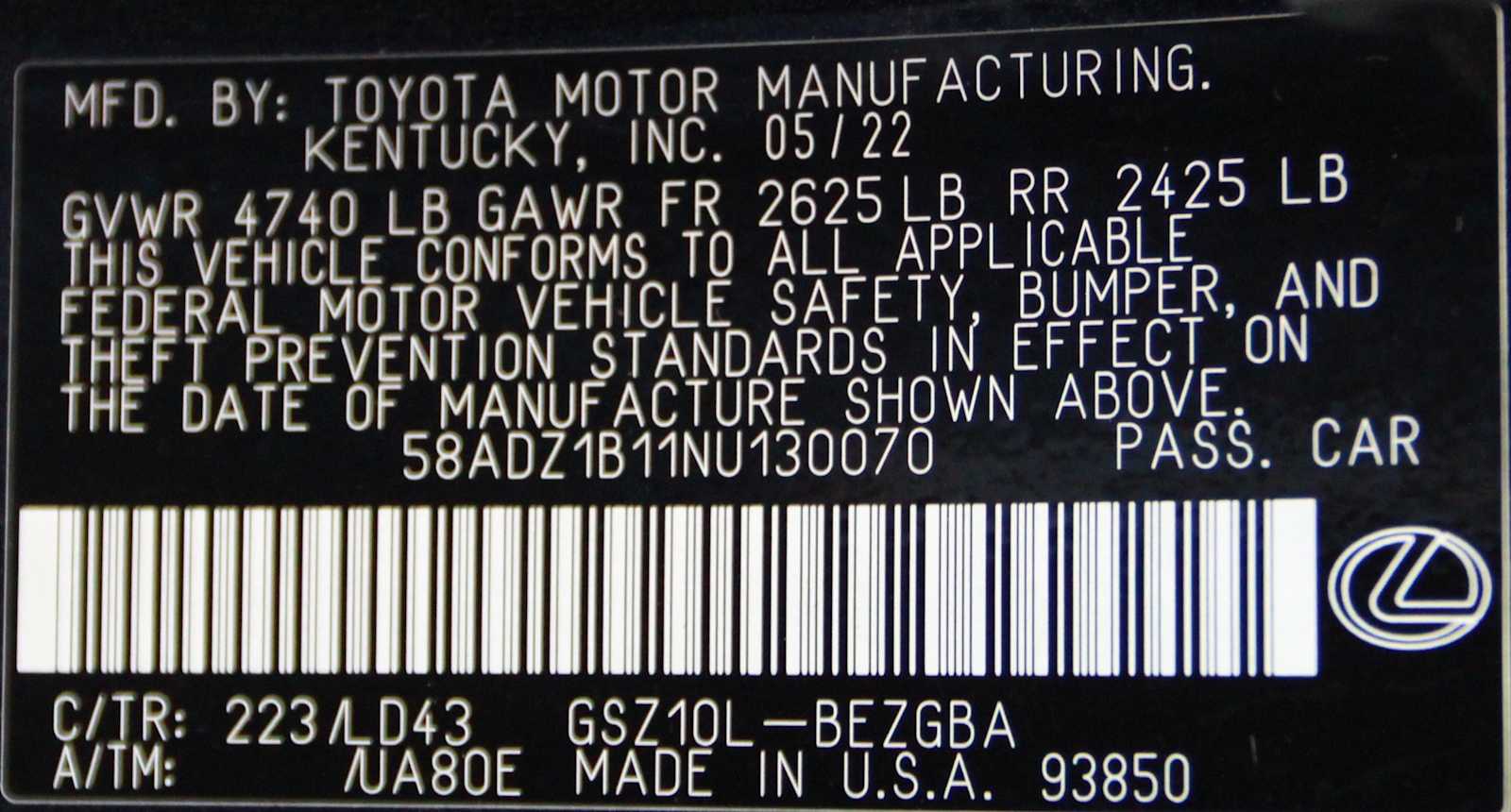 used 2022 Lexus ES 350 car, priced at $38,497