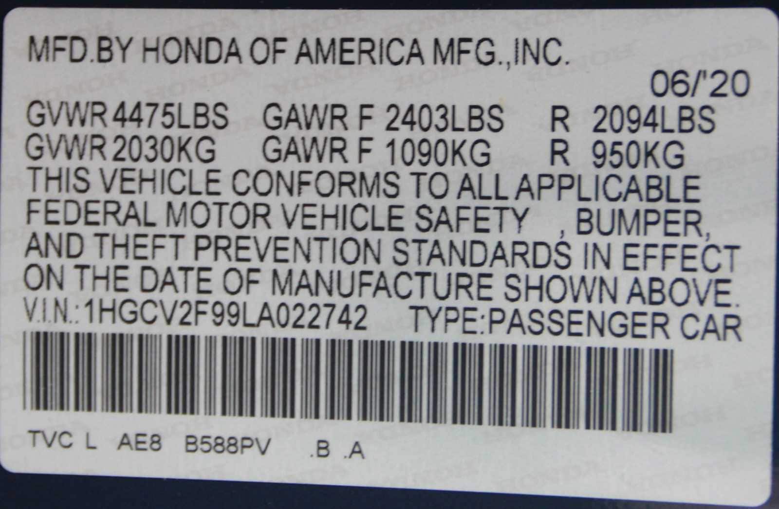 used 2020 Honda Accord car, priced at $27,497
