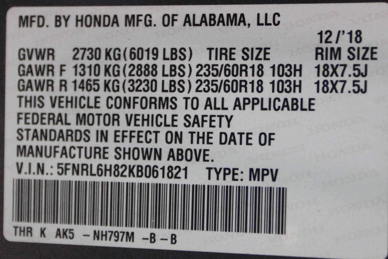 used 2019 Honda Odyssey car, priced at $25,497