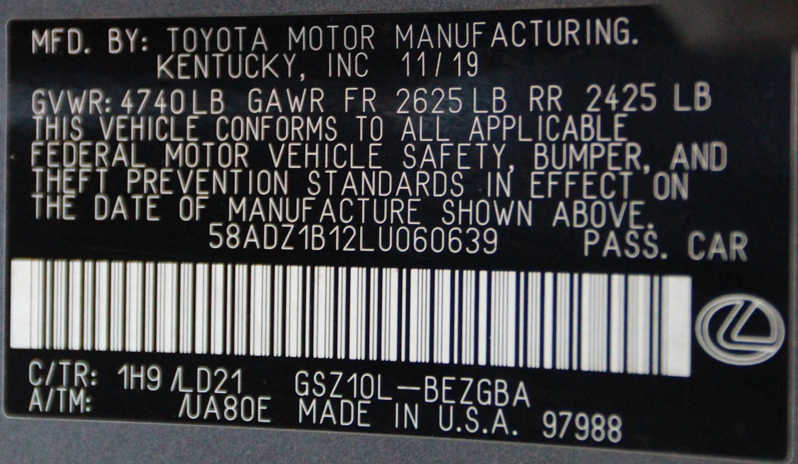 used 2020 Lexus ES 350 car, priced at $33,097