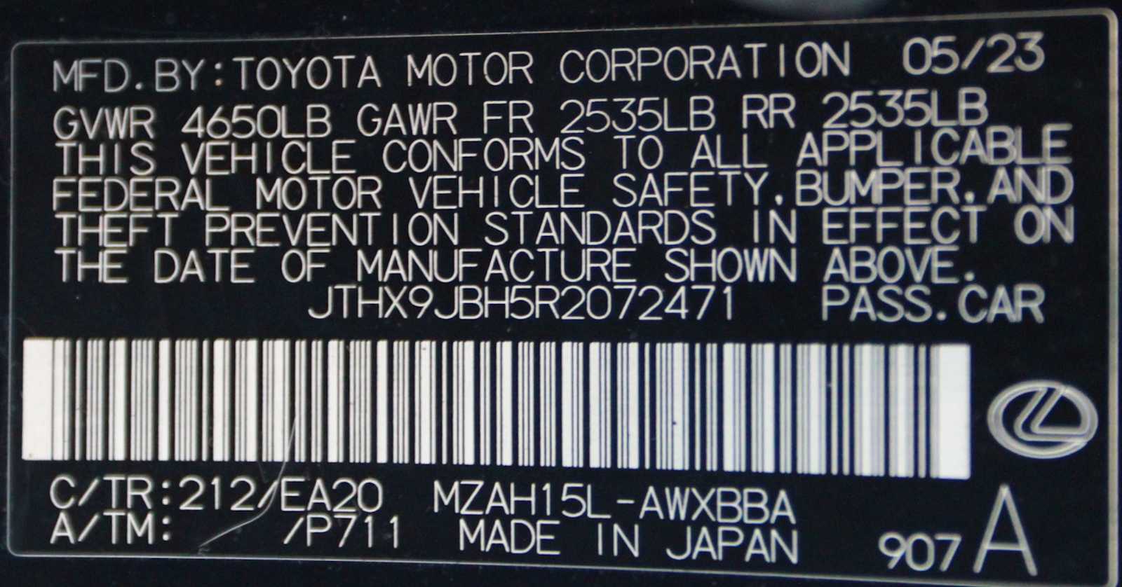 used 2024 Lexus UX 250h car, priced at $33,497