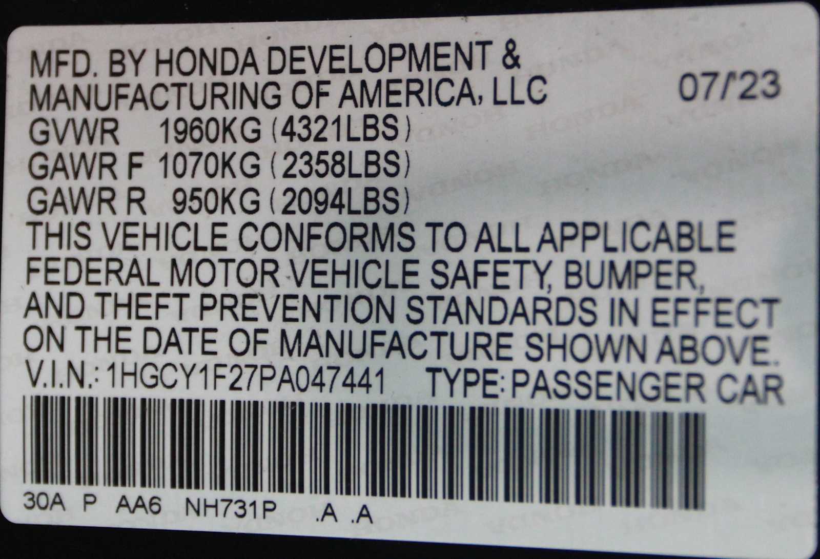 used 2023 Honda Accord car, priced at $22,397