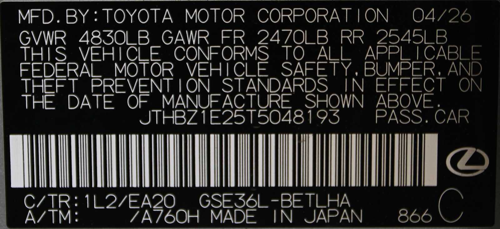 new 2026 Lexus IS 350 car, priced at $52,153