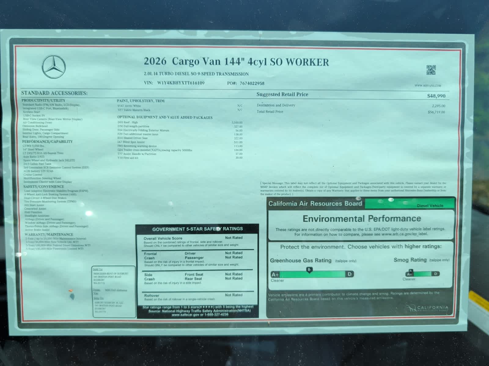 new 2026 Mercedes-Benz Sprinter 2500 car