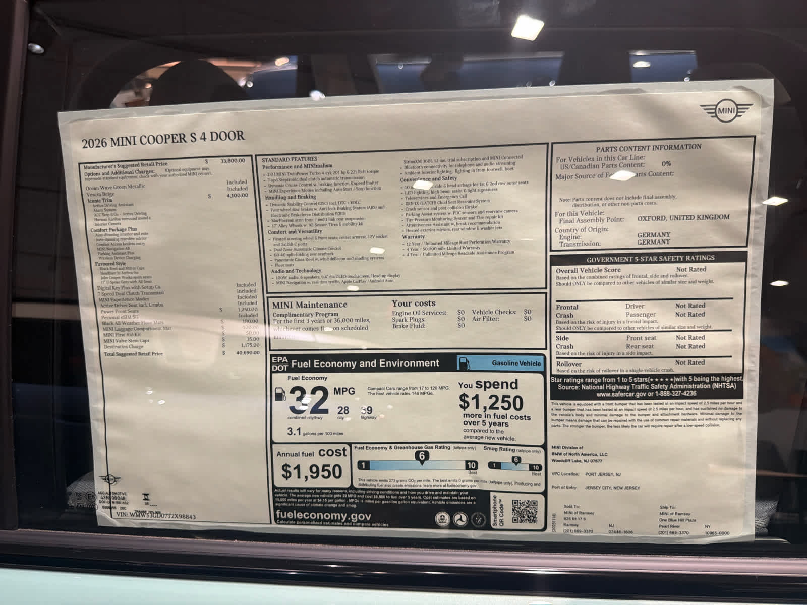 new 2026 MINI 4 Door car, priced at $40,690