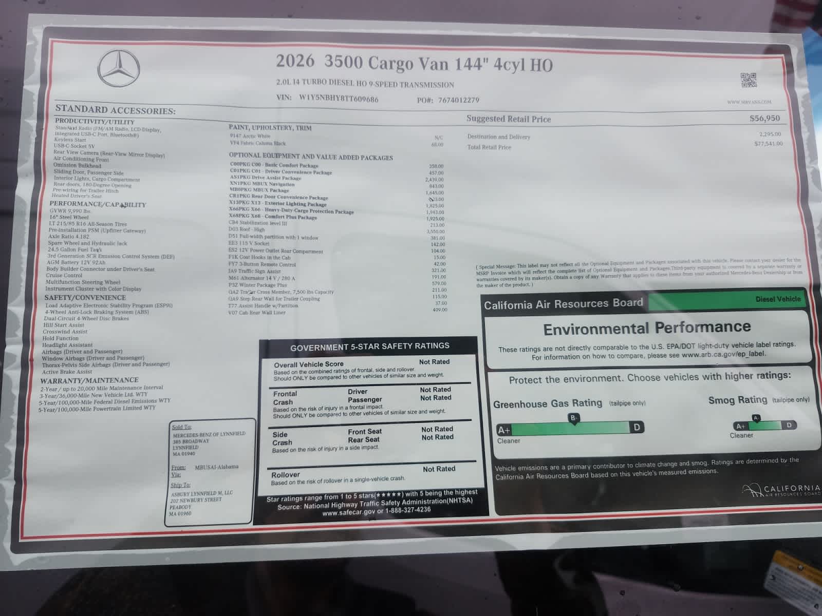 new 2026 Mercedes-Benz Sprinter 3500 car