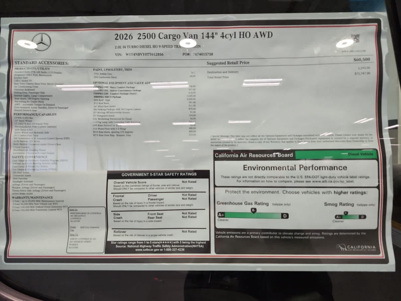 new 2026 Mercedes-Benz Sprinter 2500 car