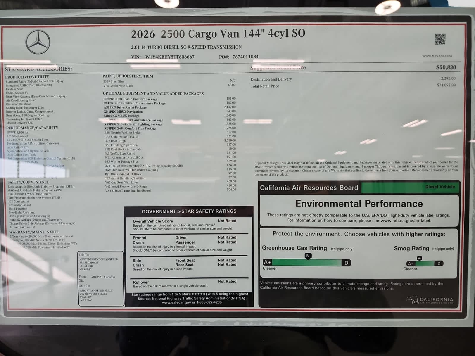 new 2026 Mercedes-Benz Sprinter 2500 car