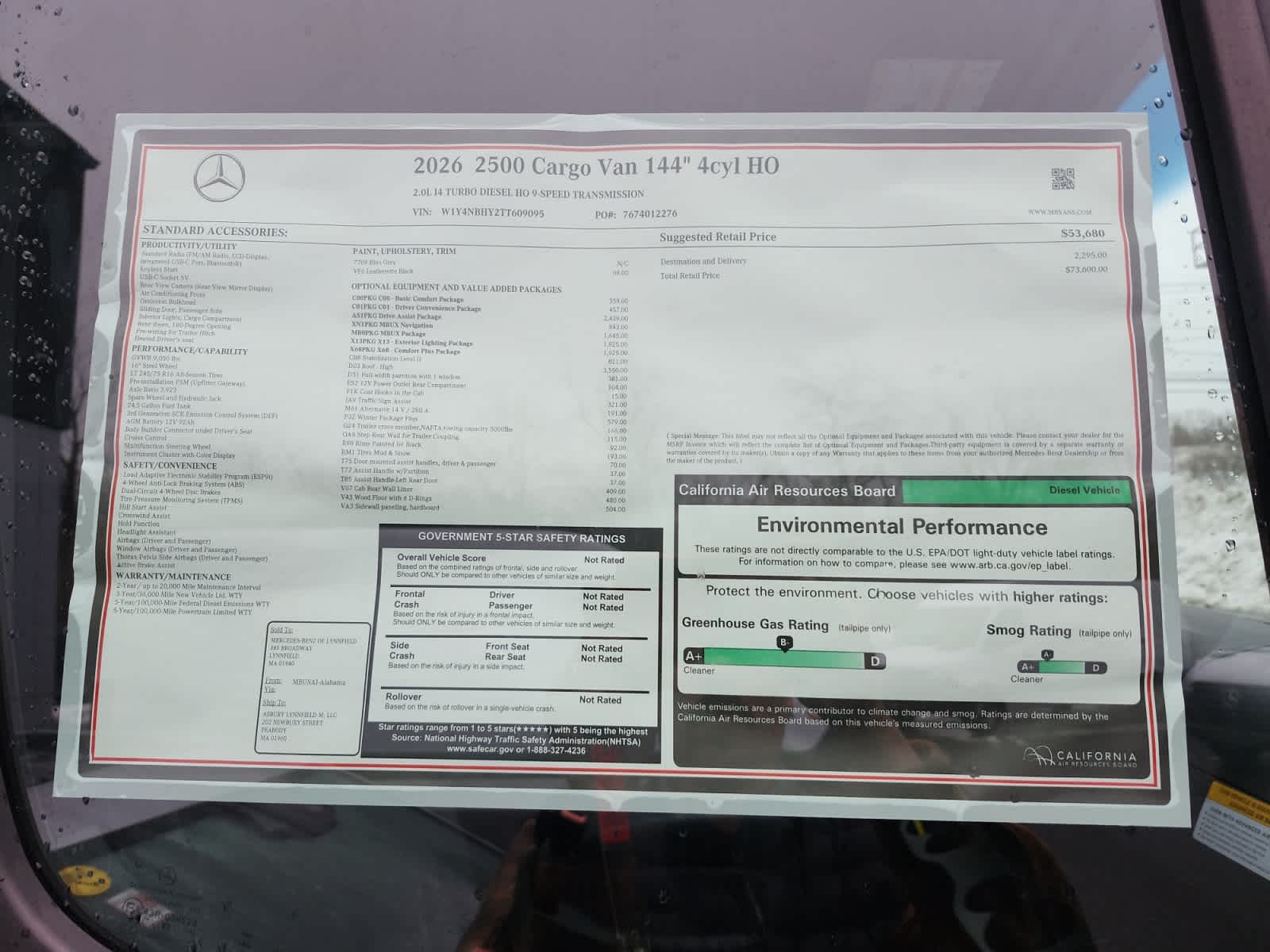 new 2026 Mercedes-Benz Sprinter 2500 car