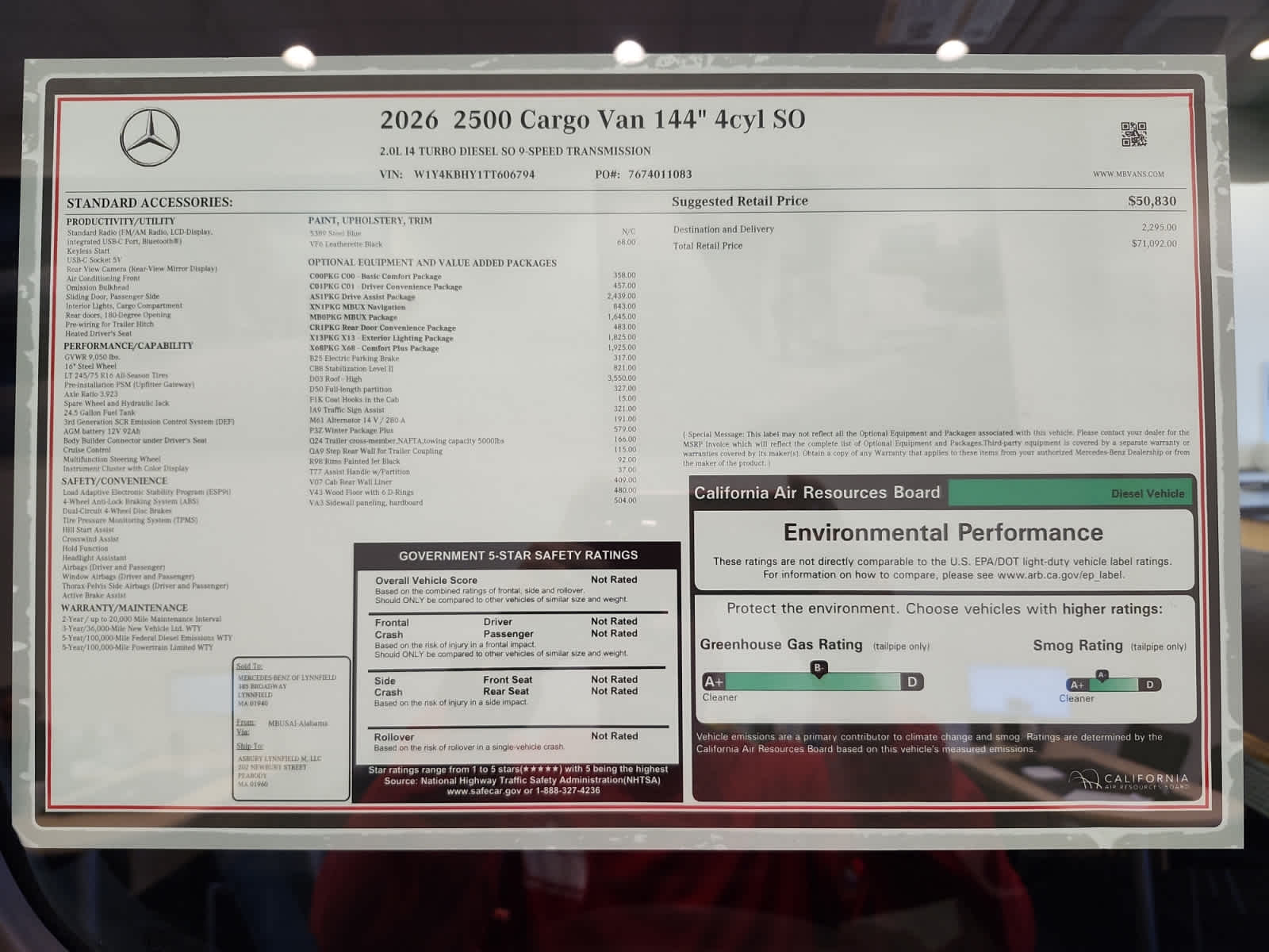 new 2026 Mercedes-Benz Sprinter 2500 car