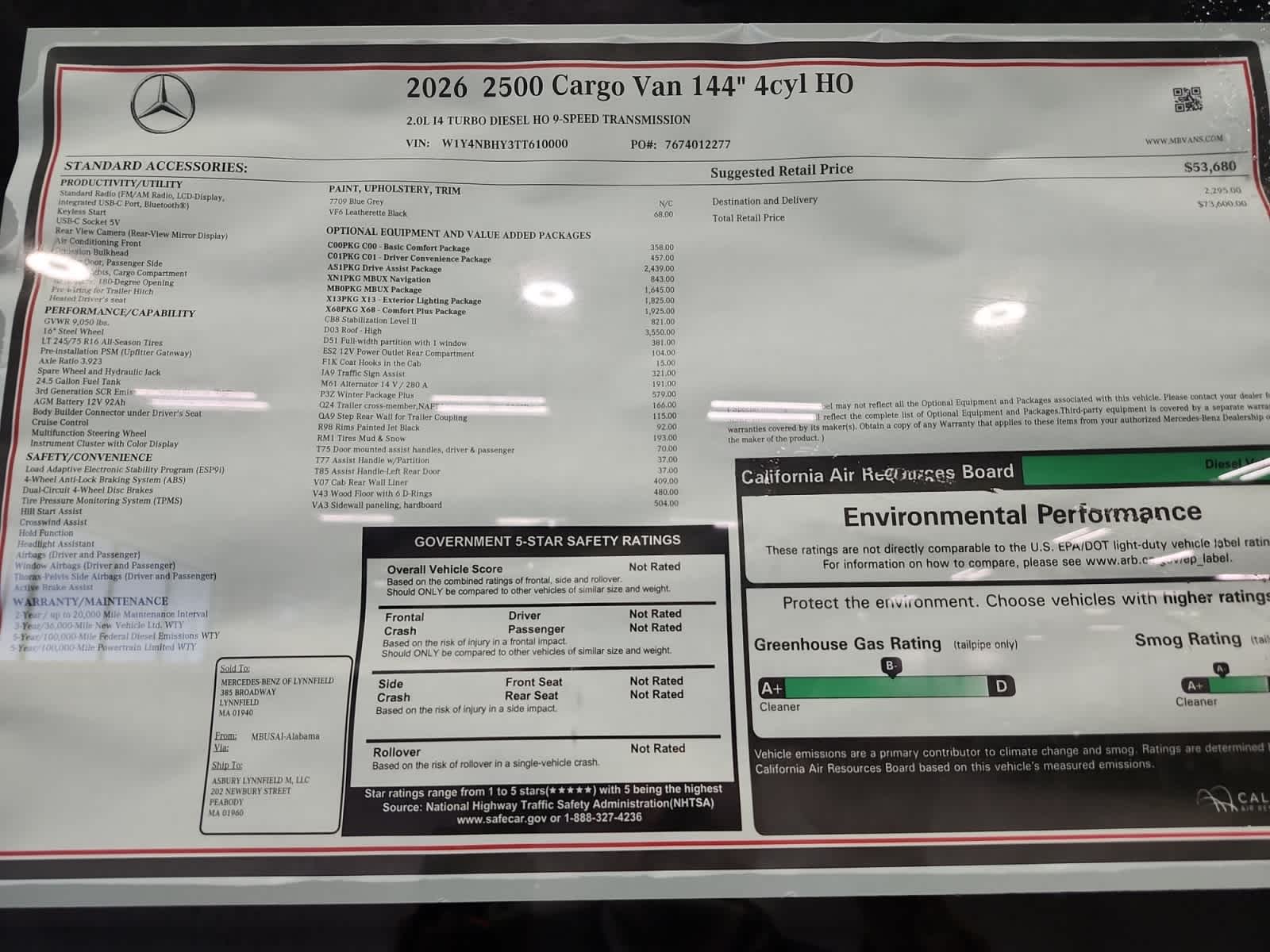new 2026 Mercedes-Benz Sprinter 2500 car