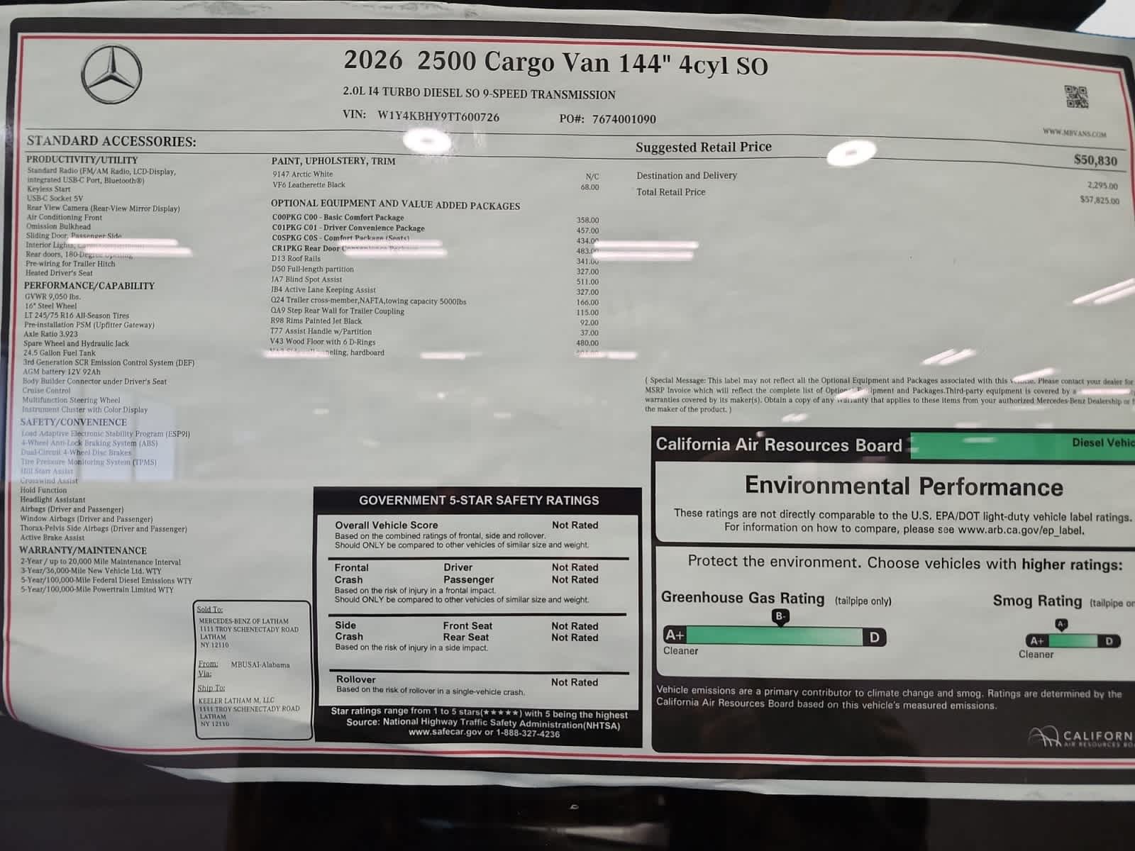 new 2026 Mercedes-Benz Sprinter 2500 car