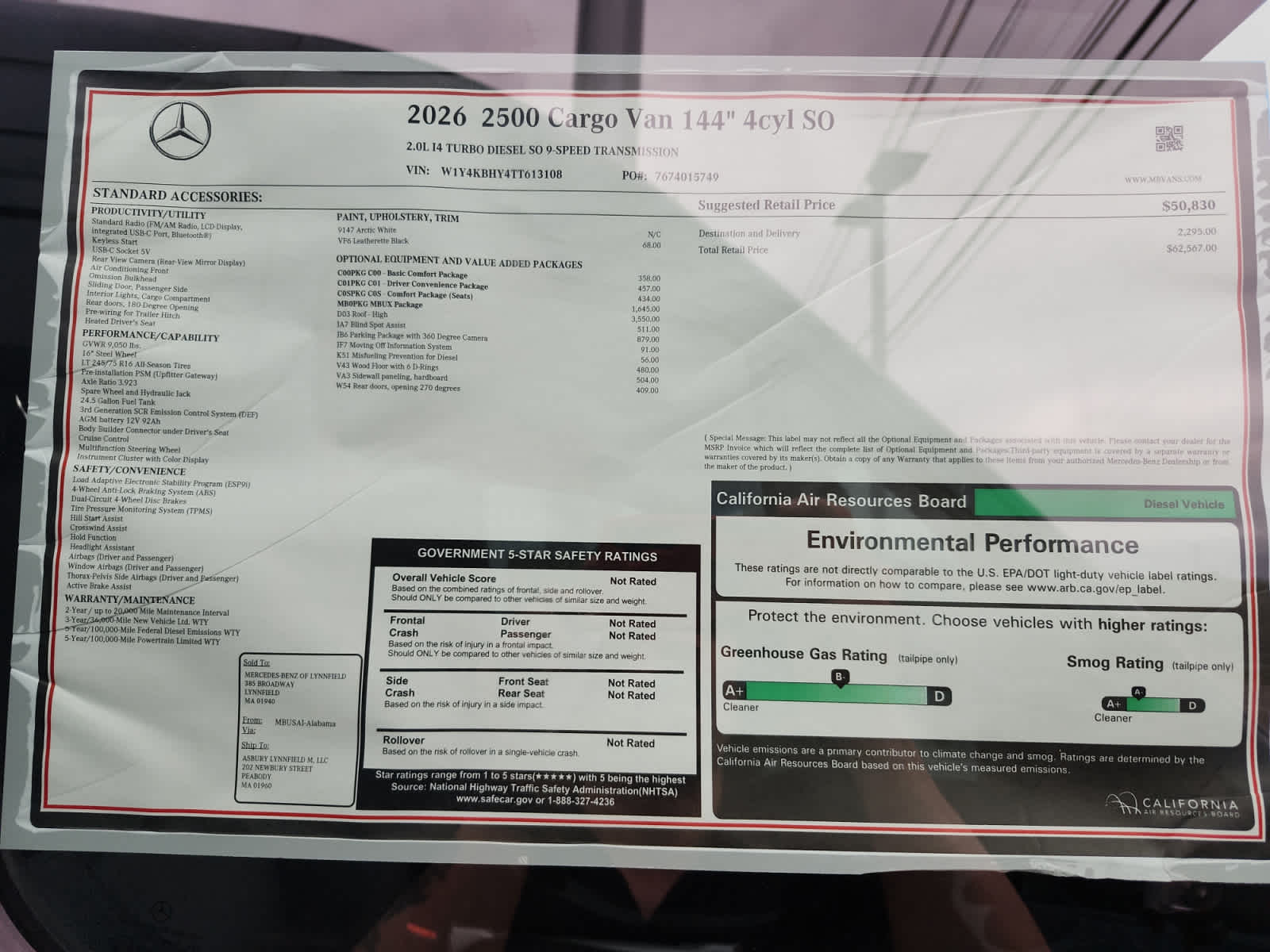 new 2026 Mercedes-Benz Sprinter 2500 car