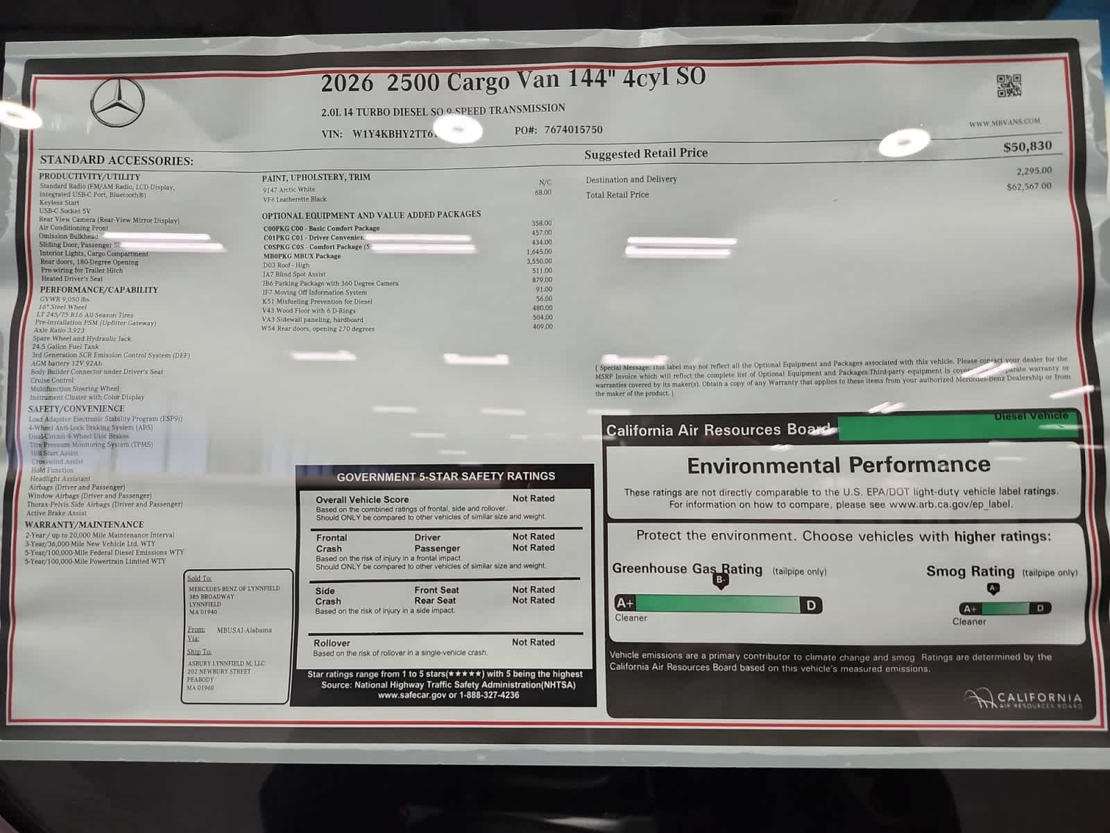 new 2026 Mercedes-Benz Sprinter 2500 car