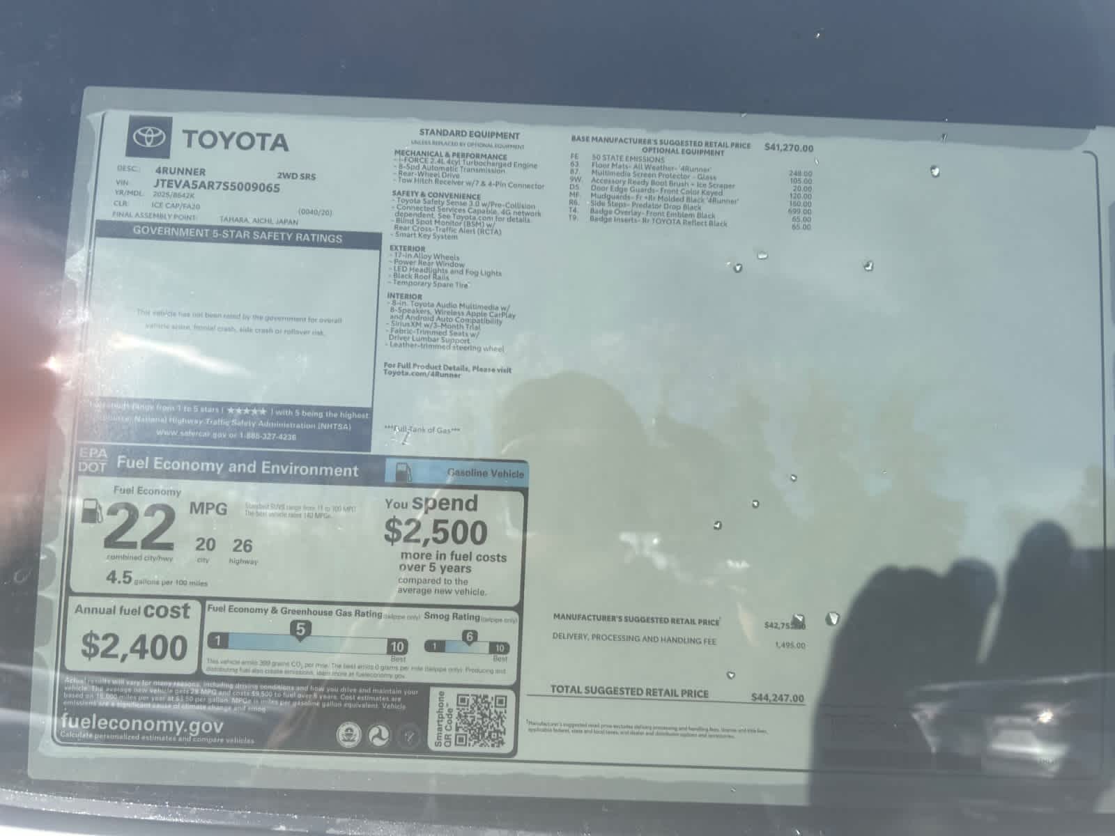 new 2025 Toyota 4Runner car, priced at $43,247