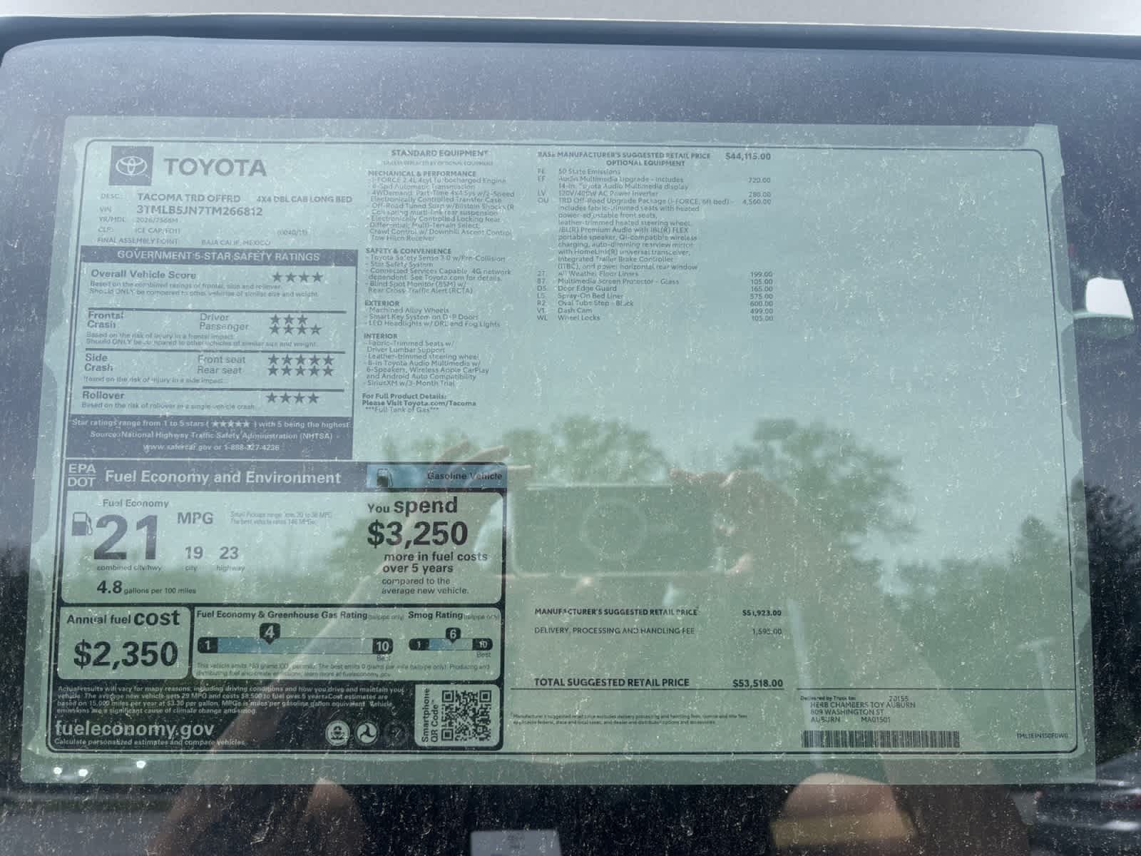 new 2026 Toyota Tacoma car, priced at $52,518