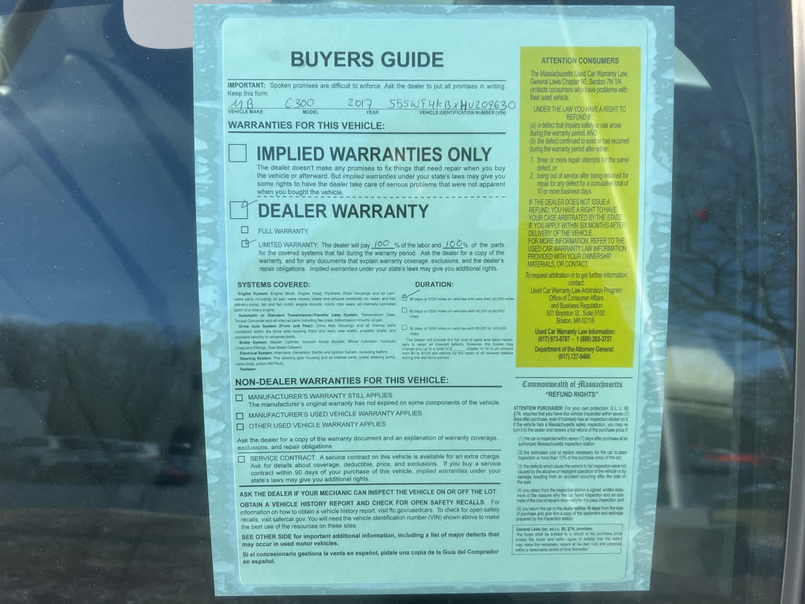 used 2017 Mercedes-Benz C-Class car, priced at $29,998