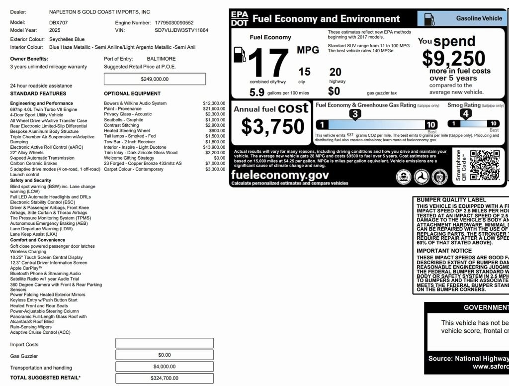 2025 Aston Martin DBX 707's photo